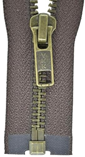 YKK Reißverschluss 1 Wege teilbar schokobraun 70 cm Metall Metallzähne