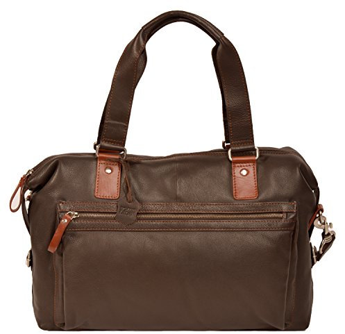 Shalimar Unisex Erwachsene Shalimar Tragetasche/Weekender aus Weichem Vollrindleder Ledertasche, Dunkelbraun, 50x32x13 EU