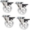 4er Set dekorative Design Möbelrollen RAPID Rollen-Ø 75 mm transparent mit Bremse, Tragkraft 35 Kg, Höhe 97 mm, Lenkrollen von SOTECH