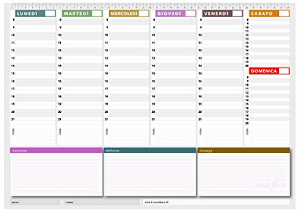 Planner wöchentliche 42 x 30 – Agenda Planner Tisch ewigen – Hard Colors