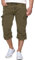 Indicode Herren Nicolas Check 3/4 Cargo-Shorts inkl. Gürtel | Herrenshorts aus Baumwolle Army, S
