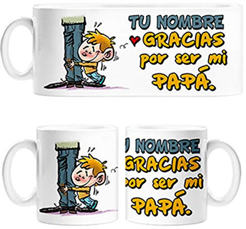 Diver Bebé Taza Gracias por ser mi papá Personalizable con Nombre - Cerámica