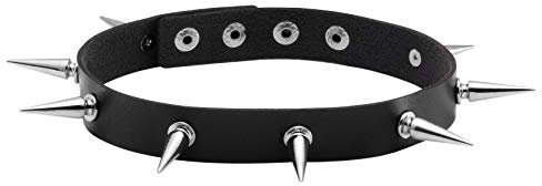 MILAKOO Gothic Halsband Damen Herren Nieten Leder Choker Punk Halsband 80er Gothik Punk Choker