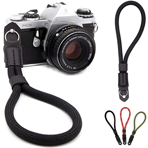 LENS-AID Dragonne poignet en corde pour appareil photo – Sangle élégante et robuste pour reflex, hybride ou compact – Style marin, 100 % nylon, montage universel