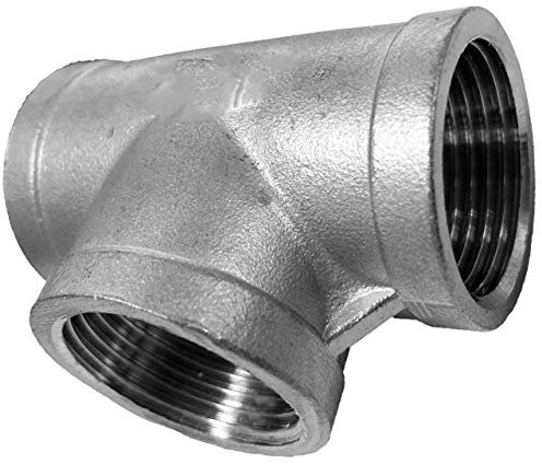T Stück aus V4A Edelstahl 3/8 Zoll IG x IG x IG DN10 Innengewinde Innendurchmesser 15mm Gewinde Fitting Trinkwasser geeignet Rohr Verschraubung 90° Grad Abzweig 3 Anschlüsse INOX
