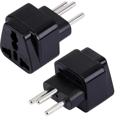 2 Pack UK to Swiss Plug Adapter, European Travel Universal Adapter for Switzerland (2PCS, Black)