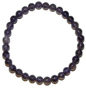 Edelstein 6mm Kugel Power Energie Perlen Armband auf Stretchband in vielen verschiedenen Steinarten wählbar (Iolith/Wassersaphir)