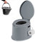 COSTWAY Toilette Sèche Portable Extérieure 5L avec Seau Intérieur et Porte-Papier Amovible pour Camping, Randonnée, Charge Max 200 kg, Gris