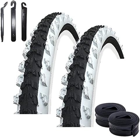 Angebot-Set / 2 x Kenda K-829 MTB 24 Fahrradreifen Fahrradmantel Schwarz/Weiß 50-507 (24x1.95) + 2 passende Schläuche DV inkl. 3 Reifenheber