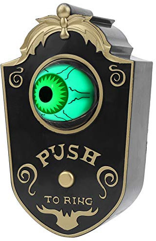 HEEPDD Halloween Horror Requisiten, Türhängende Türklingel Augapfel mit Sound Halloween Ornament Dekorationen Vortäuschen Spiel Party Gefälligkeiten(schwarz)