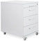 Rollcontainer 3 Schubladen + Materialauszug H 65 x B 43 x T 60 cm | Bürocontainer in Weiß | Schreibtischwagen abschließbar | Schubladenschrank für Schreibtisch aus eigener Fertigung