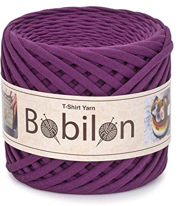 T-Shirt Garn Fettuccini Zpagetti Style, 7-9mm T-Shirtgarn zum Häkeln, Strickgarn Ball, T Garn Bio, Makramee T-Garn, Bandgarn 100% Baumwolle Stoff, Jerseygarn Pflaume Pie