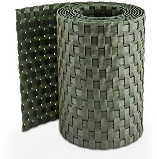 Mayaadi Home Sichtschutzstreifen Polyrattan Rolle Rattan Zaunfolie Sichtschutz Zaunblende Garten Mattenzaun Balkon Matte Einstabmattenzaun Länge 2,55 Meter Höhe 19 cm Grün 1 Stück