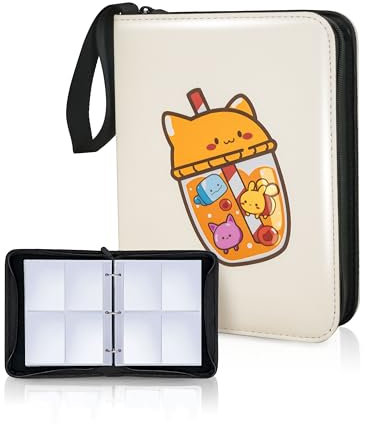 CLOVERCAT Classeur de cartes à collectionner étanche avec 3 anneaux, 400 pochettes double face