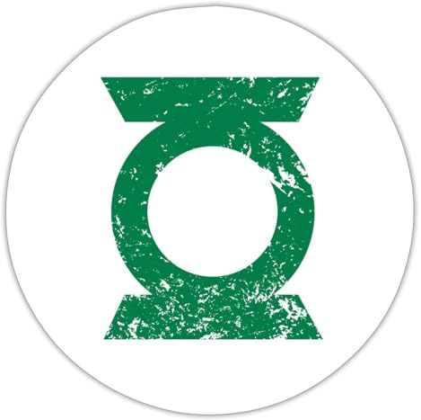 Spreadshirt DC Comics Justice League Green Lantern Logo Sticker Aufkleber, 10 x 10 cm, Mattweiß