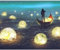 Figured'Art Malen Nach Zahlen Erwachsene Mit Rahmen Lichter auf dem See - Paint by Numbers Basteln DIY Bastelset 40x50cm Leinwand gespannt auf Holzrahmen