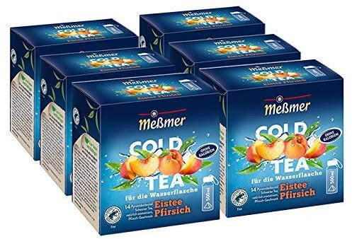 Meßmer Cold Tea Eistee Pfirsich, 14 Pyramidenbeutel / 6er Pack