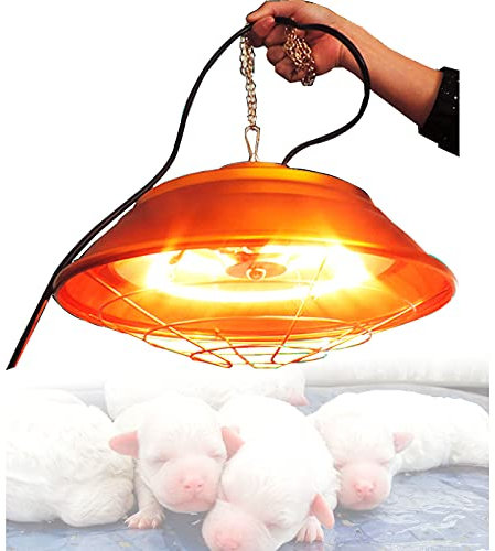 S-pomy Infared Heating Lamp, Heat Lamp for Puppies Kennels Lambs Ducklings, Halogen Heat Lamp for Pet Winter Warming, 350w/550w, Ideal for Breeding Farm & Family, High and Low Temperature Adjustable