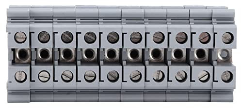 Terminali per montaggio su guida DIN, 50 pezzi Morsettiera a vite di buona conduttività isolata UK-10N ignifuga per collegamento elettrico
