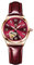 RORIOS Élégante Montre Femme Mécanique Automatique Montre avec Bracelet en Cuir Lumineuses Montre-Bracelet pour Femmes Filles(Rose Rouge)