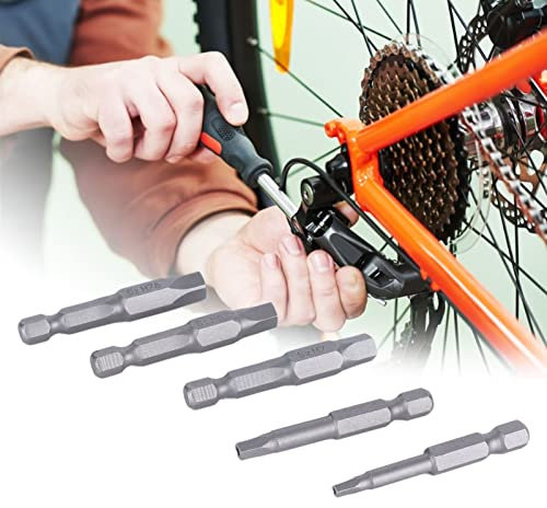 5 Piezas de Brocas Pentagonales Magnéticas, Juego de Brocas de Llave Magnética, Broca Magnética, Broca de Destornillador de Cabeza Duradera para Taladro de Destornillador
