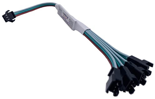 TOPXCDZ Mini TTL Signal Verstärker Repeater für WS2812B WS2811 16703 SK6812 3Pin RGBIC Address Led-streifen String Modul 1 ZU 4/8 5-24V (1 Female to 4 Male)