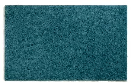kela Badematte rutschfest 70 x 120 x 1,5 cm Maja, Badezimmerteppich Petrol, waschbar, recyceltes Polyester, Flauschiger Badvorleger