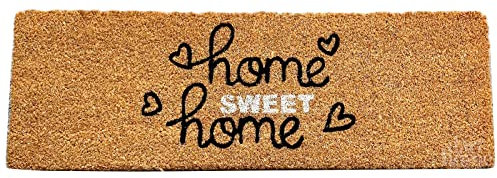 Home Sweet Home Coir Doormat 75cmx25cm Love Hearts Non Slip Entrance Door Floor Mat (Home Sweet Home)