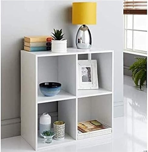 Homme Concept – 4 Cube Storage Unit, White Living Room Bookcases and Shelving Unit, Kids Bookcases, Free Standing Wooden Bookcase, Storage Organiser Shelves, BookShelf for Home Office.