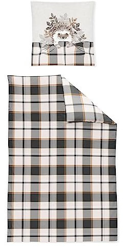 Irisette Feinbiber Bettwäsche Panda 8491 Natur 1 Bettbezug 135 x 200 cm + 1 Kissenbezug 80 x 80 cm
