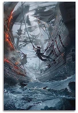VZRSQZK Poster aus der Serie Pirates of The Caribbean Serie, dekoratives Gemälde, Leinwand-Wandposter und Kunstdruck, modernes Familienschlafzimmer-Dekor-Poster, 20 x 30 cm