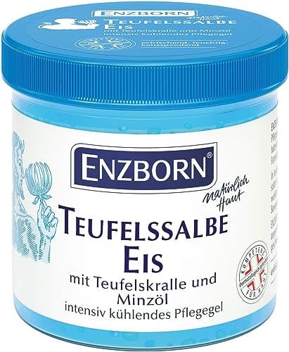 Enzborn Teufelssalbe Eis | Langanhaltender Kälteeeffekt | Ohne Rückstände | Auch bei Insektenstichen | Dermatologisch Geprüft | 200 ml