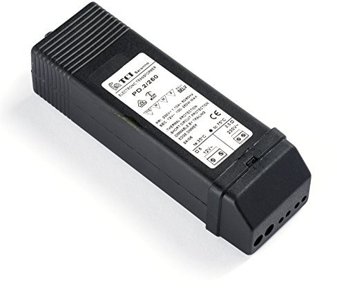 Elektronischer Trafo, Transformator, Halogen, TCI PD.2/250, für Halogenlampen, 100-250 Watt, 12 Volt, schwarz, dimmbar