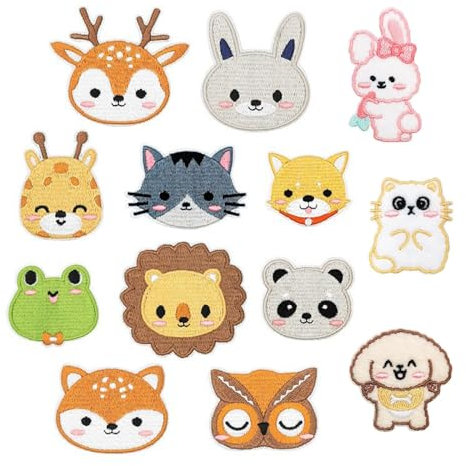 13 Stück Flicken zum Aufbügeln Kinder Tier Patches zum Aufbügeln Bügelpatch Kinder Kinder Applikation zum Aufbügeln Hosen Jeans Hemden