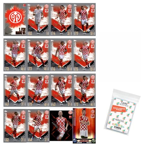 Bundle mit Topps Match Attax Bundesliga - 2023/24 - Mannschaftspaket - 1. FSV Mainz 05 + Exklusive Collect-it Hüllen