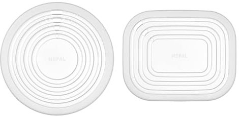 Mepal - Cirqula Mikrowellendeckel-Set Rund/Rechteckig - Hitzebeständiger Deckel für Mepal's Vorratsbehälter Cirqula - Transparenter Deckel Mikrowellengeeignet und Spülmaschinenfest