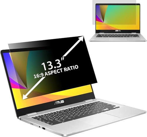 Laptop Privacy Screen 13.3 Inch for Hp/Dell/Acer/Lenovo/ThinkPad/Samsung/Asus/Sony, Removable 16:9 Aspect Laptops Privacy Shield, Anti-Blue Light, Anti-Glare 13.3 Inch Laptop Privacys Filter