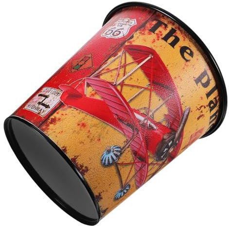 Ciieeo bote de basura de escritorio mini bote de basura de metal papelera de salón decoración vintage decoracion hogar contenedor de basura papelera para oficina antiguo Decorar mesa