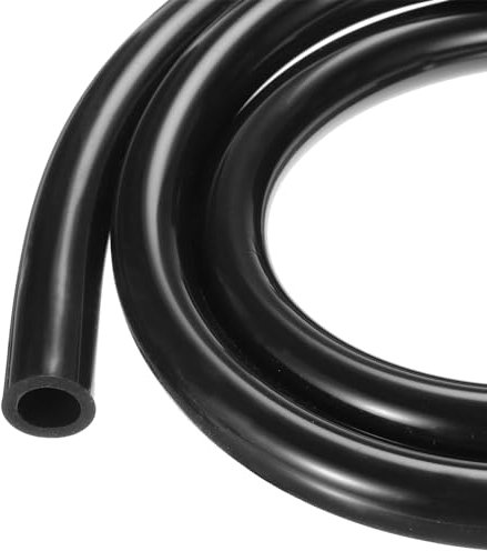 Rebower Tuyau en Silicone de 2M (7Pieds) - DI 12,7mm DE 19mm - Tuyau en Plastique Industriel Noir en Silicone Clair pour Pompage, Vidange, Irrigation, Brassage - 1/2 x 3/4