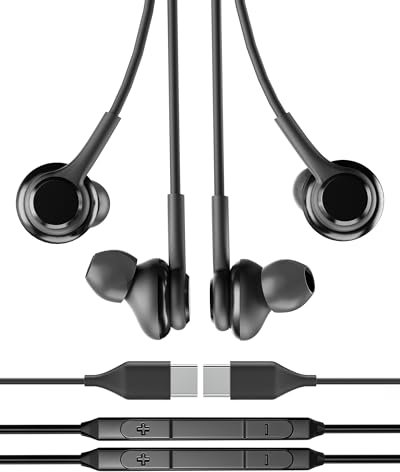 USB C Auricolari Con Filo(2 pack)Cuffie Type C compatibile per Samsung Galaxy S25 S24 S23 S22 Ultra Smartphone per Phone Auricolare Cablate per pad Musica Cuffiette Headphone Microfono Sportivo Sound