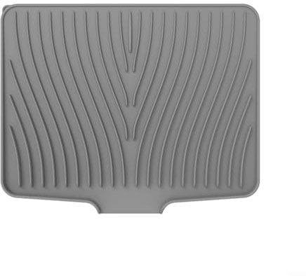 URPIZY Dish Drying Mat 40 * 33 * 1.5cm Silicone Dish Drying Mat Folding Draining Board Mat Non-Slip Dish Drainer Mat,Heat-resistant Draining Mat for Kitchen Counter(Gray)