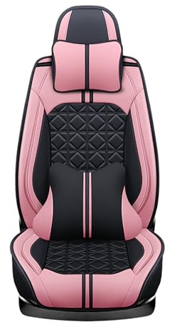 Karstry Autositzbezüge komplettes Set Universal in Stylish Design, Schonbezüge für Vordersitze und Rückbank, Auto Sitzbezüge Airbag Kompatibel, Premium Wasserdicht Sitzbezug, Rosa