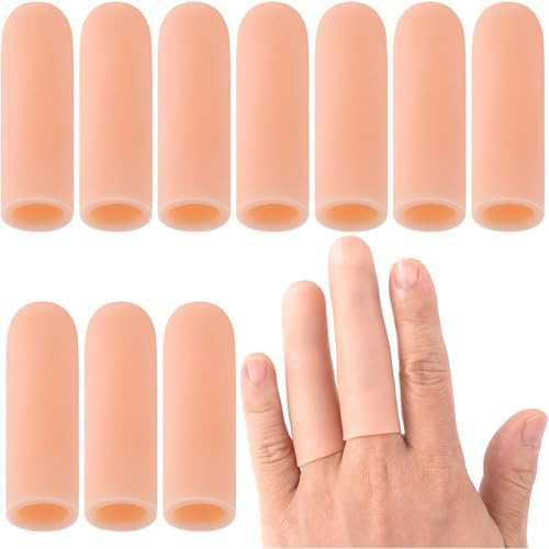 AFCJLTO Protezioni in Silicone per Dita e Pollici - Set da 10 Pezzi di Gel Manicotti - Copridita Morbidi e Resistenti per la Protezione delle tue Dita - Ideali per Casa e Lavoro