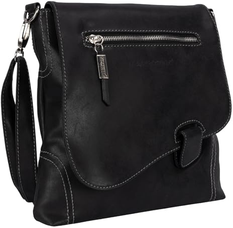 EAAKIE Damen Tasche, Schultertasche, Handtasche, Umhängetasche mit Leder Optik und vielen Fächern
