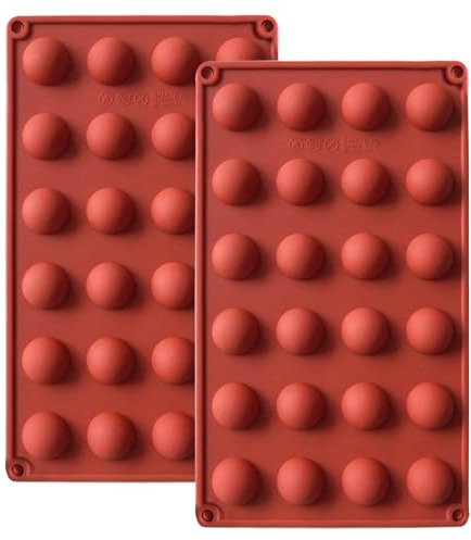 YXHZVON Silikonform Schokolade, 2 Stücke 24 Mulden halbkugel Schokoladenformen, Ice Cube Moulds, Silikonform Fondant für Kinderpartys & Backen