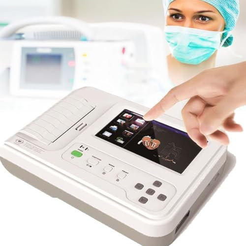 GYQSSD ECG EKG Patient Monitor with 12 Leads 7 LCD Touch Screen Digital Equipment, 6 Channel Electrocardiograph ECG Machine, Recording Waveforms For Medical Purposes
