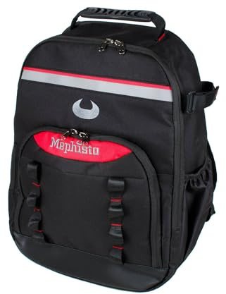 Mephisto Werkzeugtasche, Rucksack, Tool Bag, Fire, (34x45x17 cm, 25L) | Back Pack hochwertiger Outdoor-Stoff 600D Polyestergewebe, wasserdichte PVC-Beschichtung, Werkzeugeinlage, Traglast 30 KG