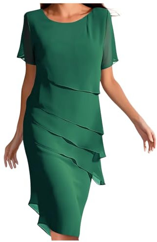 Baiomawzh Robe Cocktail Femme Élégante Robe Cocktail Vintage Chic Robe De Soiree sans Manches Dentelle Robe Mariage Cérémonie Rockabilly Robe Blanche Mousseline Robe Pretty Robe Ceremonie