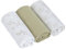 LÄSSIG Baby Puckdecke Spuckdecke Pucktuch Mulltuch 3er Set Baumwolle 60 x 60 cm/Swaddle & Burp Blanket M Leave Olive/Milky