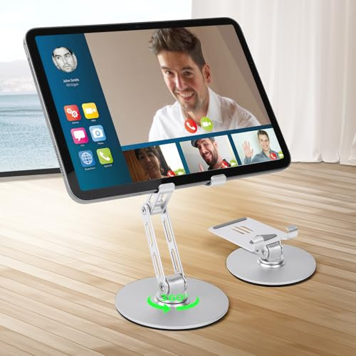 HOTUT Tablet Stand,Stand Tablet Desk Holder Foldable,360° Adjustable Tablet Stand Foldable,Rotating Portable Monitor Stand,Compatible with Phone,Tablets,PS,Switch,Portable Monitor,other 4-13 Device